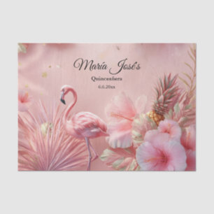 Tropischer Flamingo Quinceañera, individuell Seidenpapier