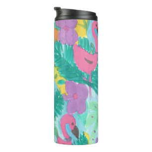 Tropischer Flamingo-Tumbler Thermosbecher