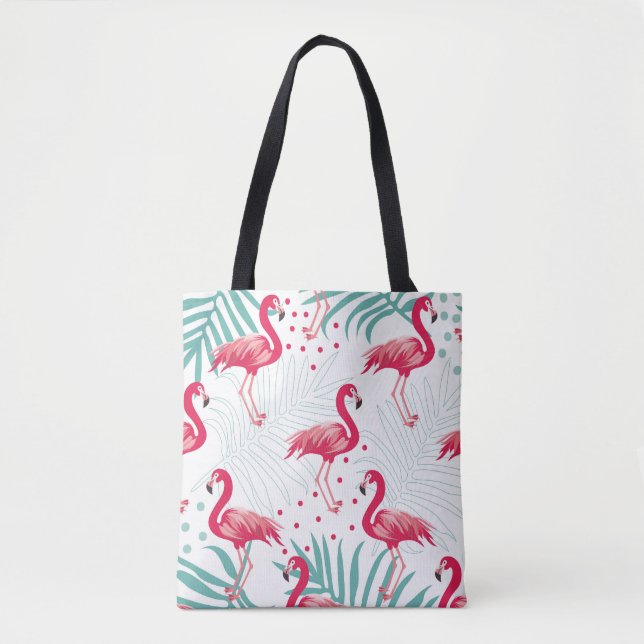 Tropischer Flamingo und Blätter, Sommermuster. (Vorderseite)