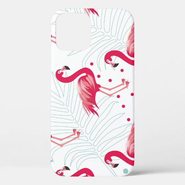 Tropischer Flamingo und Blätter, Sommermuster. Case-Mate iPhone Hülle (Rückseite)
