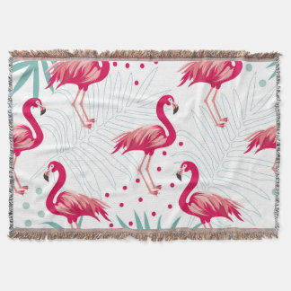 Tropischer Flamingo und Blätter, Sommermuster. Decke