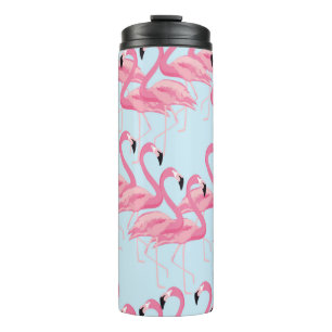 Tropischer Flamingo-Vogel mit nahtlosem Muster-Hin Thermosbecher