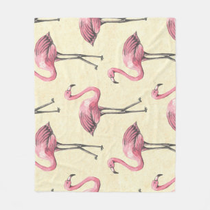 Tropischer Flamingo: Watercolor Tapete Delight. Fleecedecke