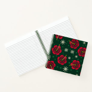 Tropischer floraler Hibiskus Snowflakes Weihnachte Notizbuch