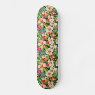 Tropischer floraler Ölmalstil Skateboard