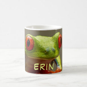 Tropischer Frosch mit Personalisiertem Rotauge Kaffeetasse