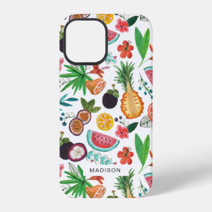 Tropischer Frucht-Girl-Allover-Print iPhone 12 Hülle