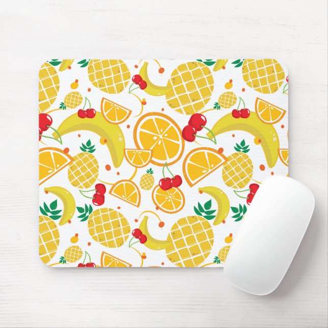 Tropischer Fun Obstbanane Cherry Ananas Orangen Mousepad (Mit Mouse)
