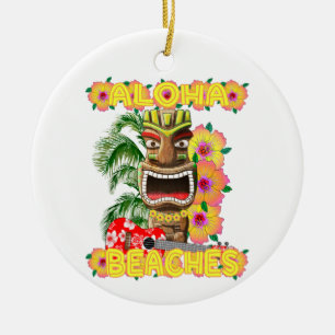 Tropischer Funny Aloha Strände Hawaiian Tiki Keramik Ornament