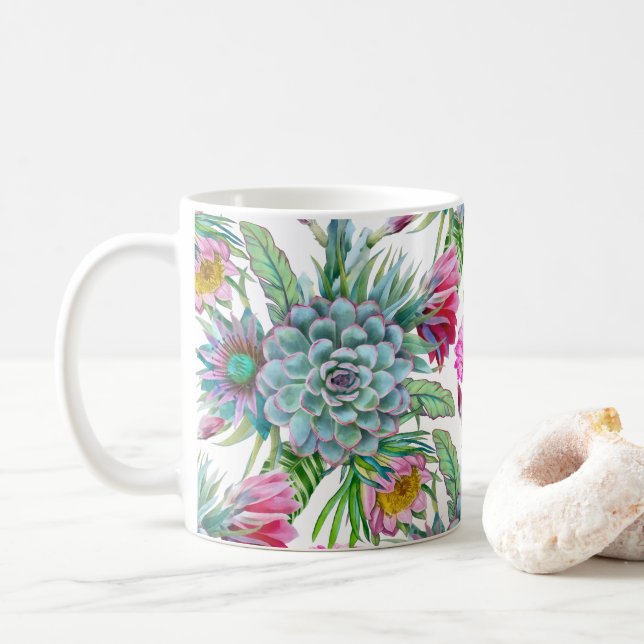 Tropischer Garten Kaffeetasse (Mit Donut)