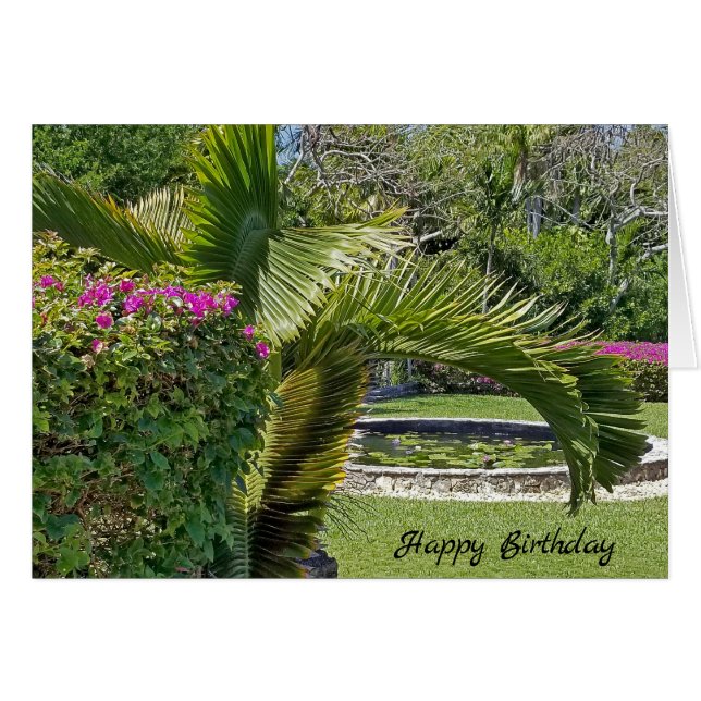 Tropischer Geburtstag mit Palmen (Vorderseite (Horizontal))