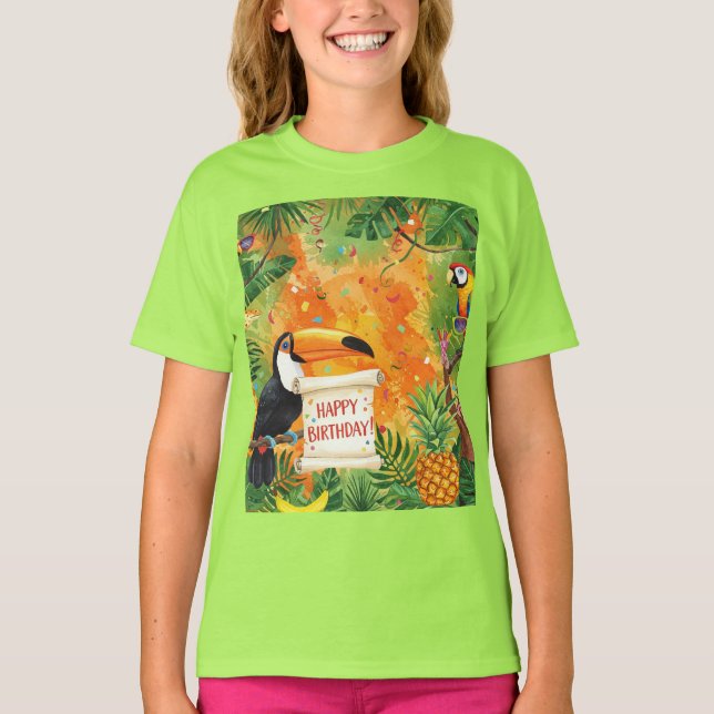 Tropischer Geburtstag von Natasha Us T-Shirt (Vorderseite)