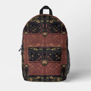 Tropischer Gitterstruktur-Klauen-Rucksack Bedruckter Rucksack