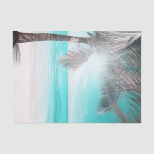Tropischer Glam Pink Aqua Blau Strand Palme Sweet  Seidenpapier