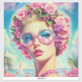 Tropischer Glamour Queen Aufkleber