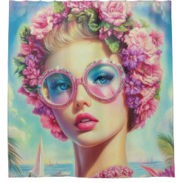 Tropischer Glamour Queen Duschvorhang