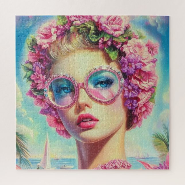 Tropischer Glamour Queen Puzzle (Vertikal)