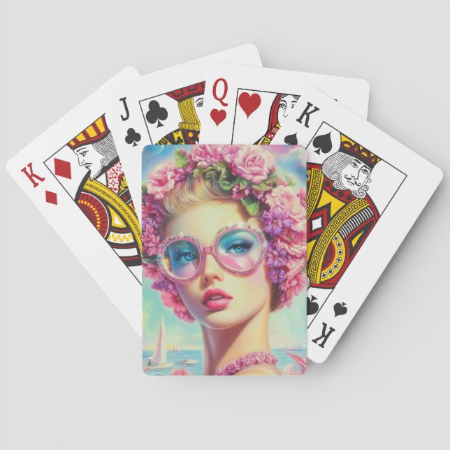 Tropischer Glamour Queen Spielkarten (Rückseite)