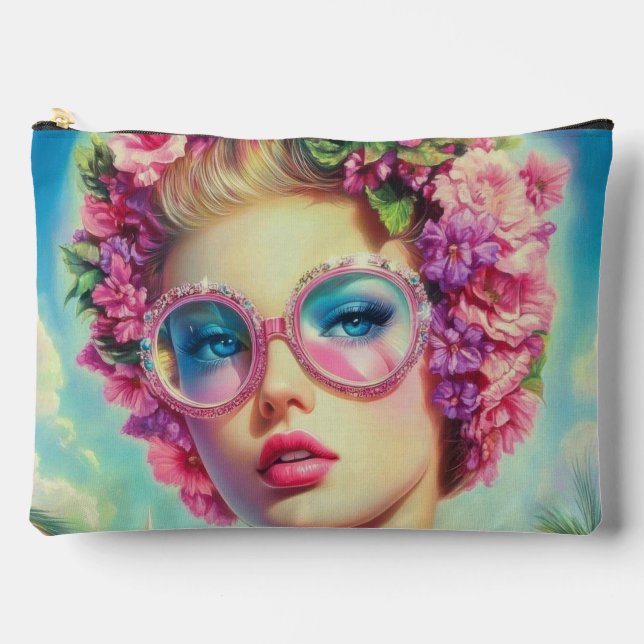 Tropischer Glamour Queen Zubehörtasche (Vorderseite)