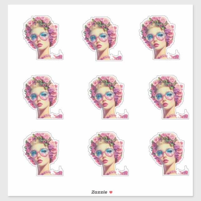 Tropischer Glamour-Sticker Aufkleber (Blatt)