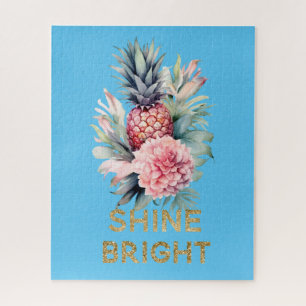 Tropischer Glitzer Shine Ananas Puzzle