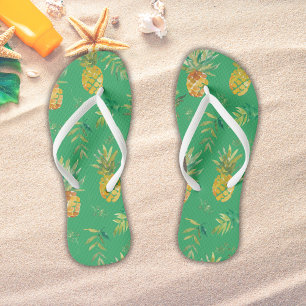Tropischer grüner Ananas-Strand Flip Flops