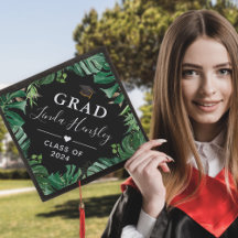 Tropischer grüner Blätter-Abschluss-Cap-Topper