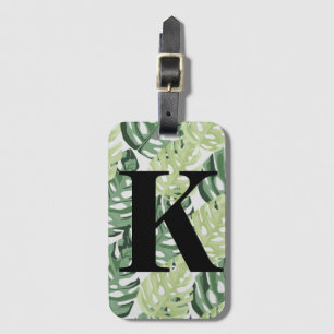 Tropischer Grüner Dschungel Monstera Blätter Muste Gepäckanhänger