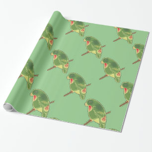 Tropischer grüner Parakeet Thunder_Cove Geschenkpapier