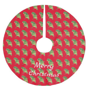 Tropischer Grünparaket Thunder_Cove Polyester Weihnachtsbaumdecke