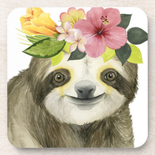 Tropischer Halo  Sweet Sloth Getränkeuntersetzer