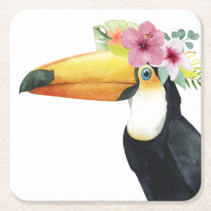 Tropischer Halo - Toucan Rechteckiger Pappuntersetzer