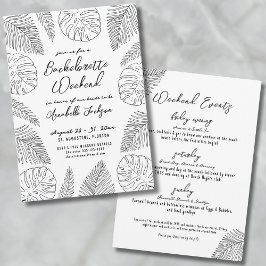 Tropischer handgezogener Junggeselinnen-Abschied Einladung