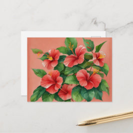 Tropischer Hawaii-Roter Hibiskus Postkarte
