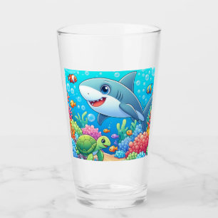 Tropischer/Hawaiianischer farbenfroher Unterwasser Glas