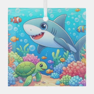 Tropischer/Hawaiianischer farbenfroher Unterwasser Ornament Aus Glas