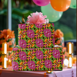 Tropischer Hawaiianischer Flora-Bohemisch Aloha Geschenkpapier