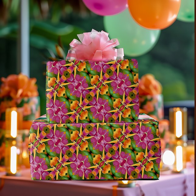 Tropischer Hawaiianischer Flora-Bohemisch Aloha Geschenkpapier (Hawaiian Floral Bohemian Wrapping Paper)