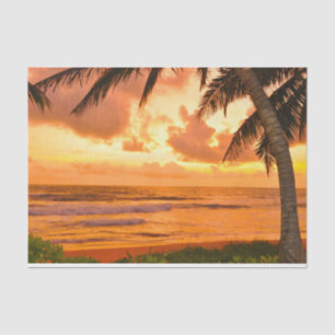 Tropischer Hawaiianischer Inselstrand Sunset Seidenpapier