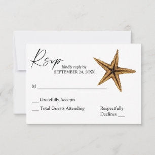 Tropischer hawaiianischer Seestern-Baum RSVP Karte