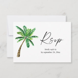 Tropischer Hawaiianpalme mit RSVP-Karte RSVP Karte