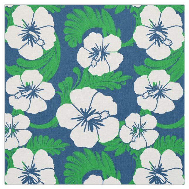 Tropischer hawaiischer Hibiskus-blauer Retro mit Stoff (Muster)