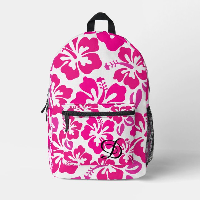 Tropischer Hibiskus Blume Hawaii Bedruckter Rucksack (Vorderseite)