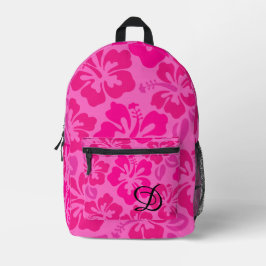 Tropischer Hibiskus Blume hawaii mädchenrosa Bedruckter Rucksack
