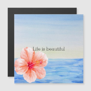 Tropischer Hibiskus Blume Magnetkarte