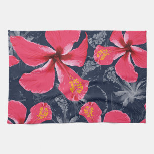 Tropischer Hibiskus Blume Sommerdesign Geschirrtuch