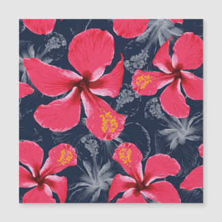 Tropischer Hibiskus Blume Sommerdesign Magnetkarte