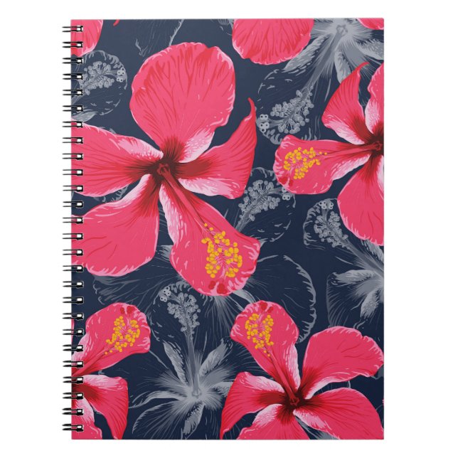 Tropischer Hibiskus Blume Sommerdesign Notizblock (Vorderseite)