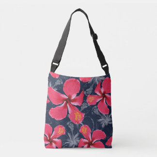 Tropischer Hibiskus Blume Sommerdesign Tragetaschen Mit Langen Trägern