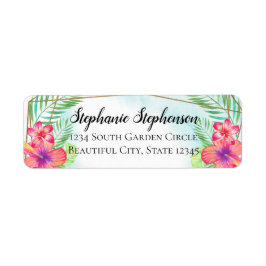 Tropischer Hibiskus Blume Wasserfarbenstrand Hochz